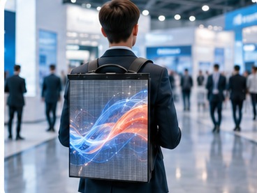 Backpack LED Screen in exhibition environment