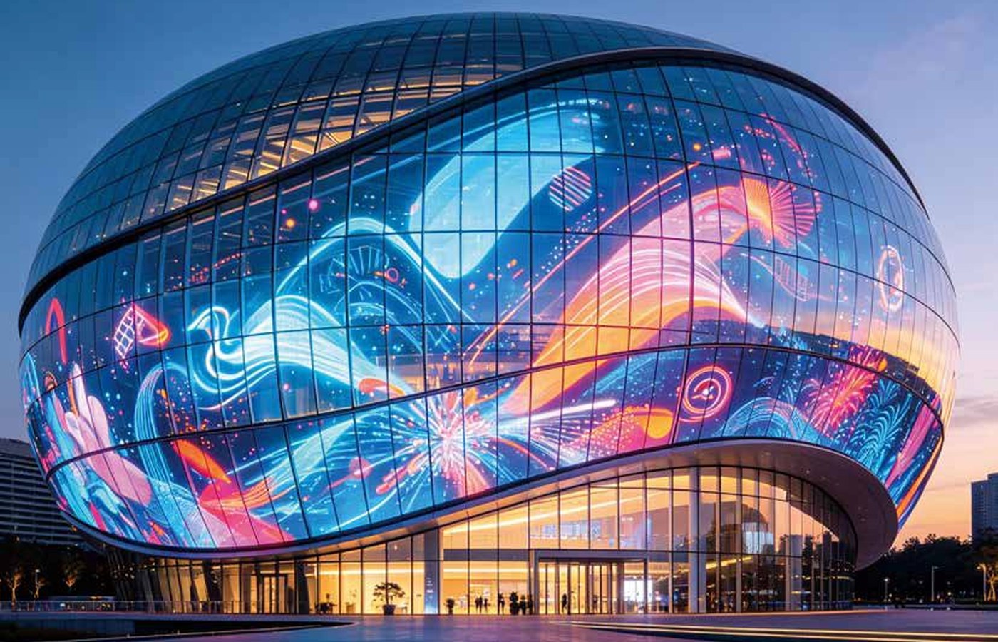 LED Film Self-Adhesive on glass facade